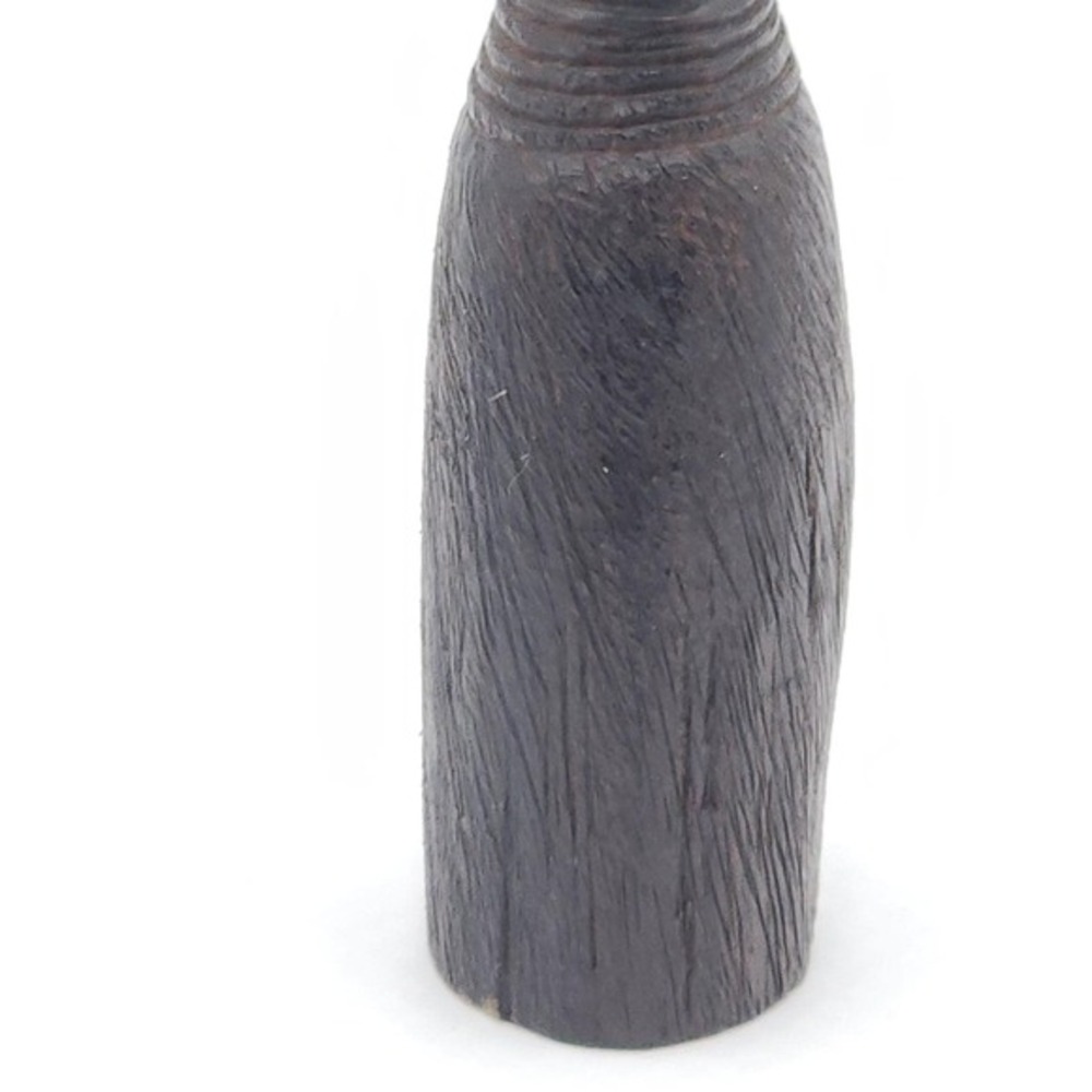 Vintage African Hand Carved Ebony Wood Female Bust Elongated Head Figurine 9" - Picture 10 of 11